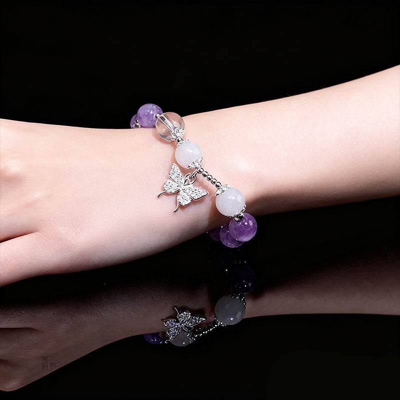 Natural Gemstone & Crystal Bracelet – Light Luxury Multi-Layer Design