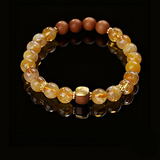 Golden Rutilated Quartz & Yellow Topaz Bracelet – Wealth & Energy