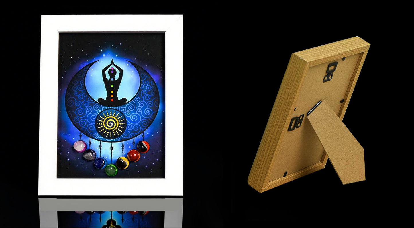 Seven Chakra Crystal Frame Cabinet (Human ,Sun & Moon)