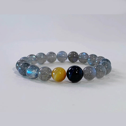 Elegant Crystal Bracelet – Gray Moonstone with Golden Tiger Eye