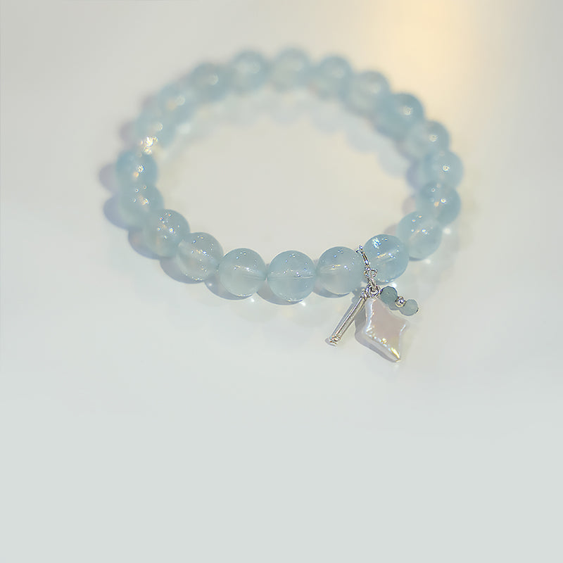 Handcrafted Ice-Clear Aquamarine Bracelet – Calm, Grace & Clarity