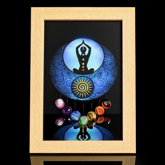 Seven Chakra Crystal Frame Cabinet (Human ,Sun & Moon)