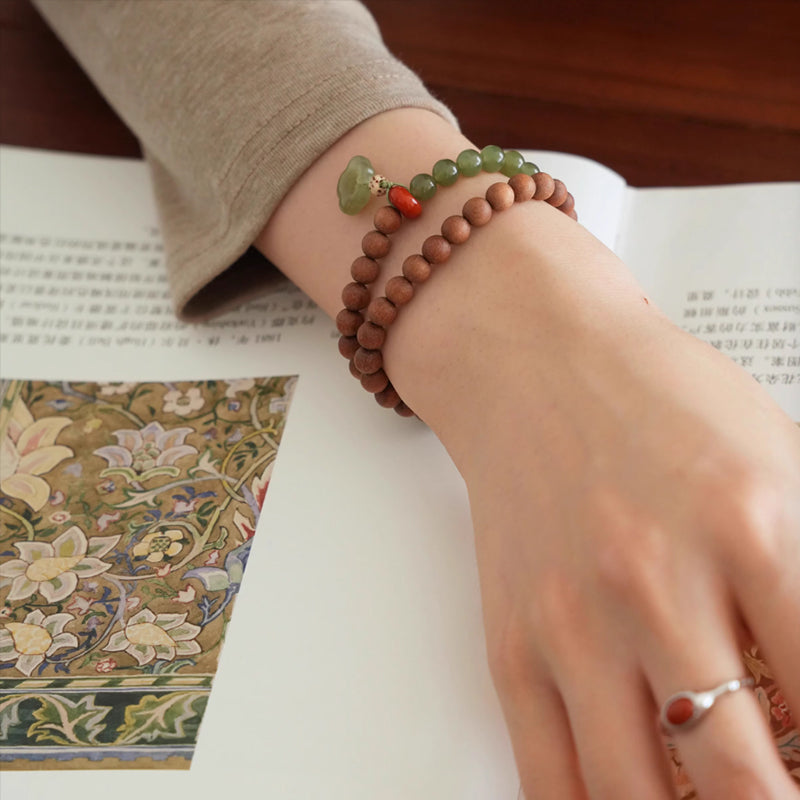 Tachungui Sandalwood & Hetian Jade Bracelet – Multi-Circle Fortune Gift