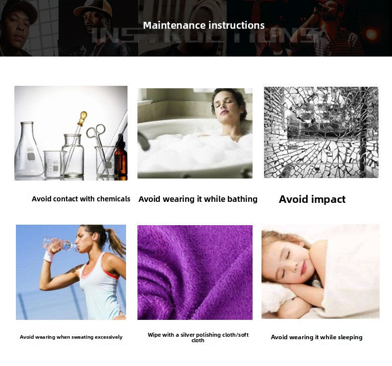 Blue Purple Gemstone Bracelet – Hip-Hop Style