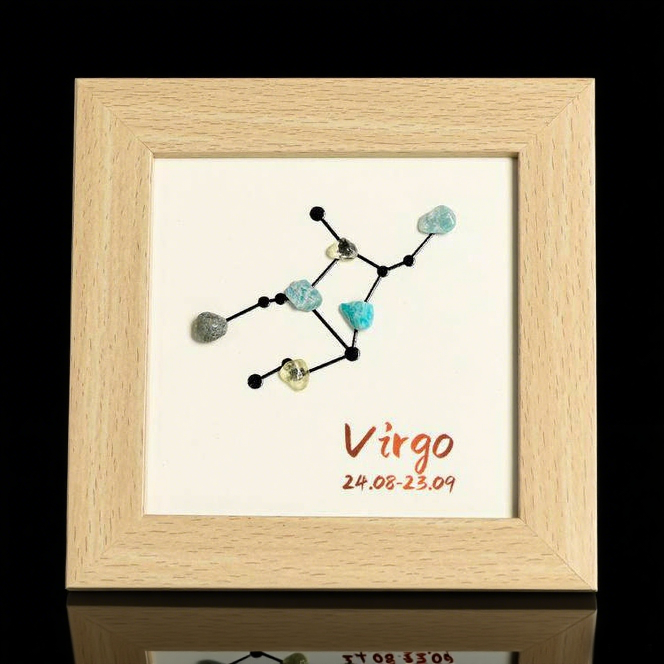 Zodiac Raw Crystal Decorative Frame