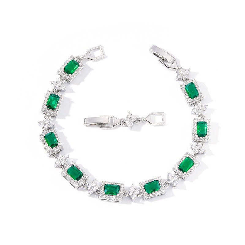 Cross Inlaid Colorful Zircon Bracelet