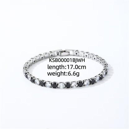Colorful Zircon Tennis Bracelet Set – White Gold Finish