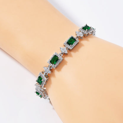 Cross Inlaid Colorful Zircon Bracelet