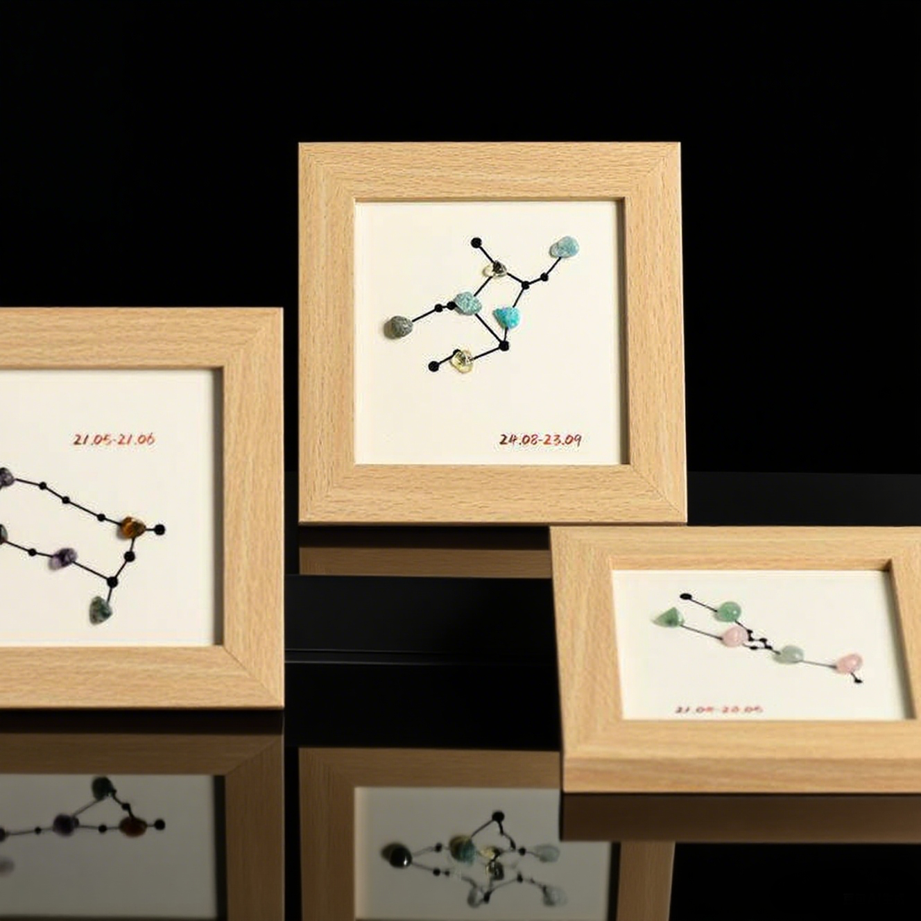 Zodiac Raw Crystal Decorative Frame