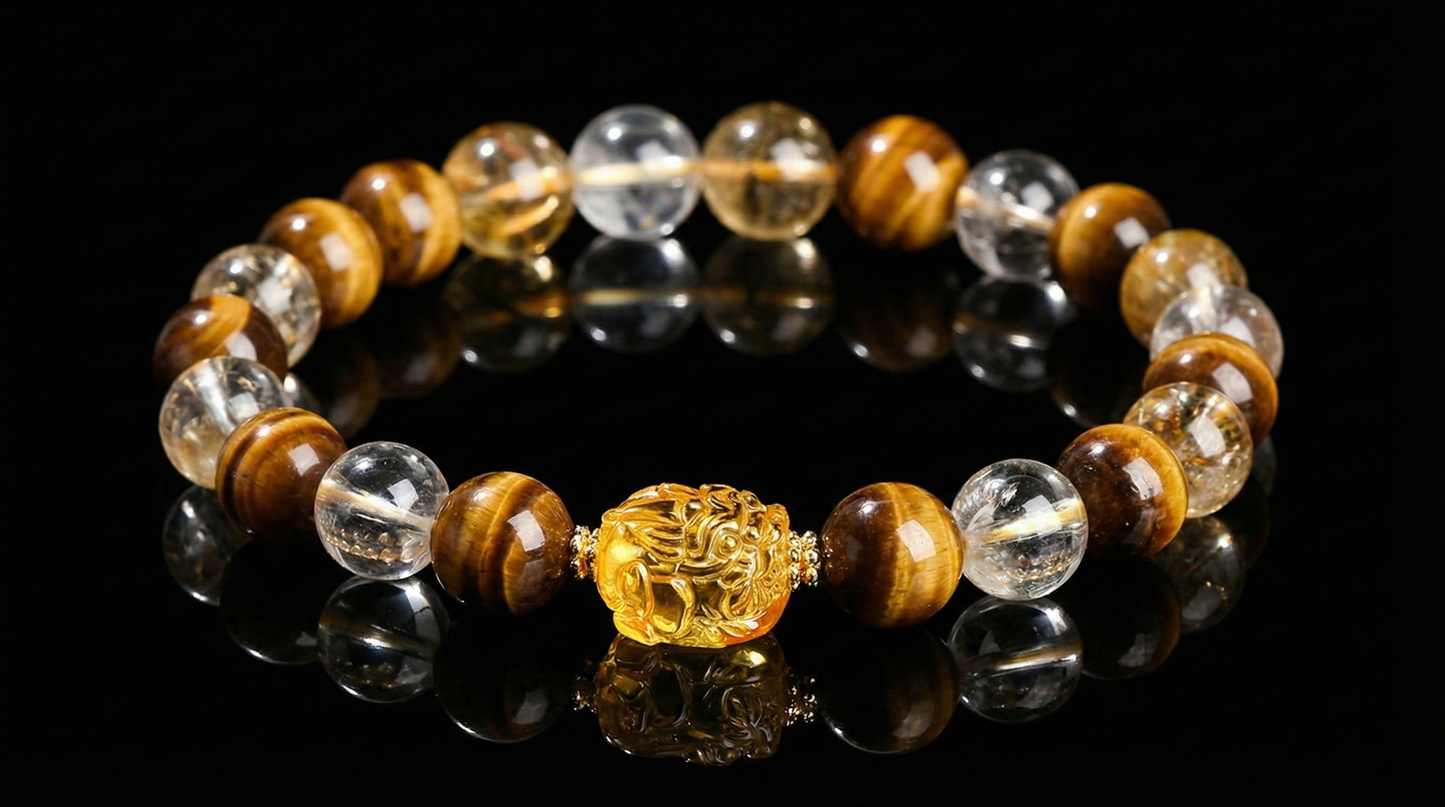 5A Yellow Tiger Eye Pixiu Bracelet – Wealth Style