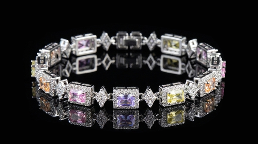 Cross Inlaid Colorful Zircon Bracelet