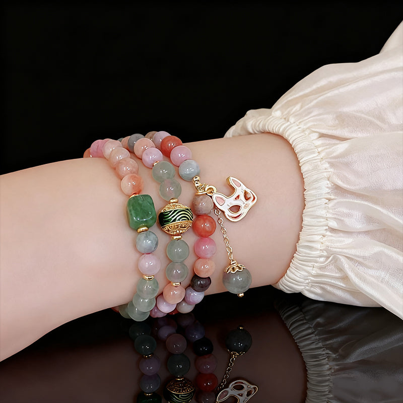 Natural Gemstone & Crystal Bracelet – Light Luxury Multi-Layer Design