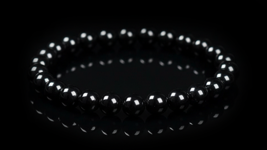 Obsidian Veil,Black Obsidian Energy Crystal Bead Bracelet 8mm