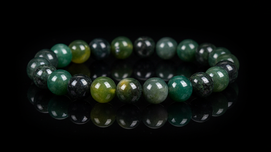 Natural Moss Agate Bracelet 8mm