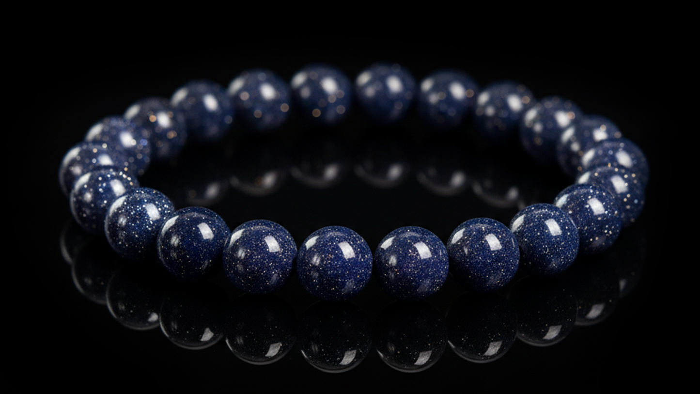 Midnight Star,Natural Blue Sandstone Bracelet 8mm