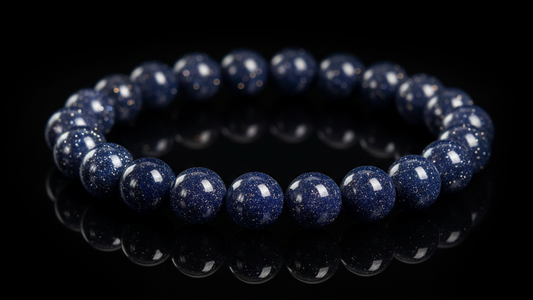 Midnight Star,Natural Blue Sandstone Bracelet 8mm