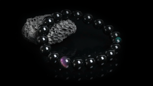 Natural Rainbow Obsidian Single Loop Bracelet 10mm