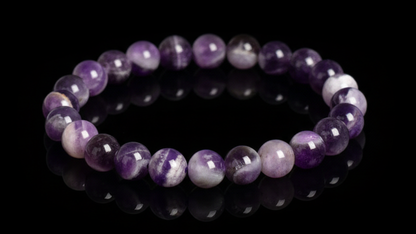 Amethyst Dream,Dreamy Amethyst Energy Crystal Bead Bracelet 8mm