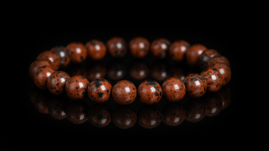 Crimson Flame,Red Obsidian Energy Crystal Bead Bracelet 8mm