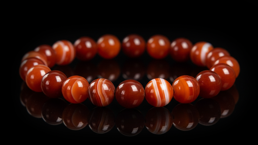 Crimson Flame,Red Agate Energy Crystal Bead Bracelet 8mm