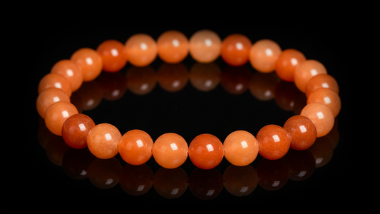 Crimson Path,Red Aventurine Energy Crystal Bead Bracelet 8mm