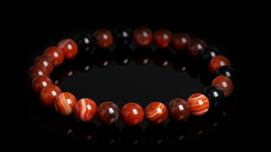 Sunlit Veins,Rutilated Agate Energy Crystal Bead Bracelet 8mm