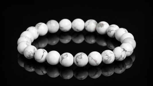 Snowfall Harmony,White Turquoise Energy Crystal Bead Bracelet 8mm