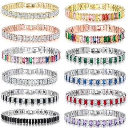Single Row Colorful Zircon Tennis Bracelet