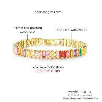 Single Row Colorful Zircon Tennis Bracelet