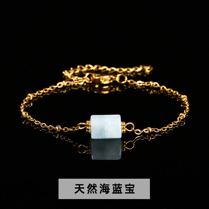 Faceted Jade Crystal Bracelet – Stainless Steel