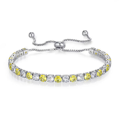 Colorful Zircon Tennis Bracelet Set – White Gold Finish