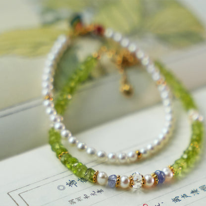 Natural Olive Quartz Bracelet – Emotional Balance & Inner Peace