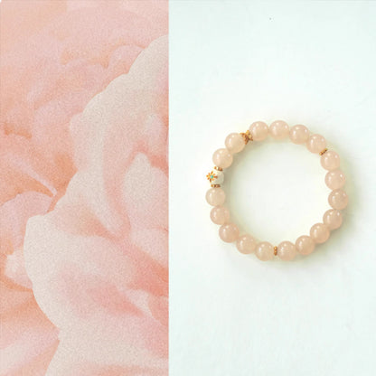Original Chinese-Style Bracelet – Pink Chalcedony with Mammoth Ivory