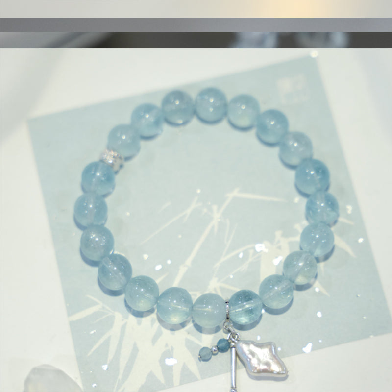 Handcrafted Ice-Clear Aquamarine Bracelet – Calm, Grace & Clarity