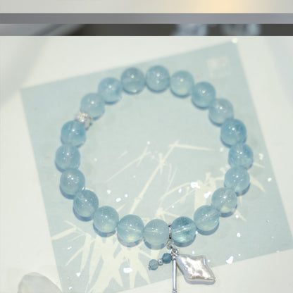 Handcrafted Ice-Clear Aquamarine Bracelet – Calm, Grace & Clarity