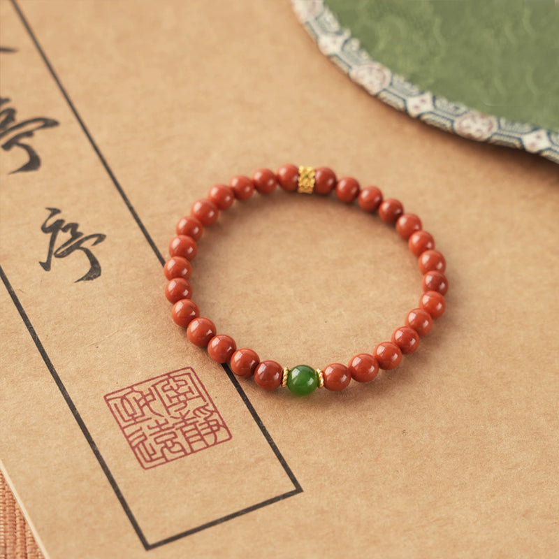 Natural South Red Agate & Jade Bracelet – Love, Fortune & Balance