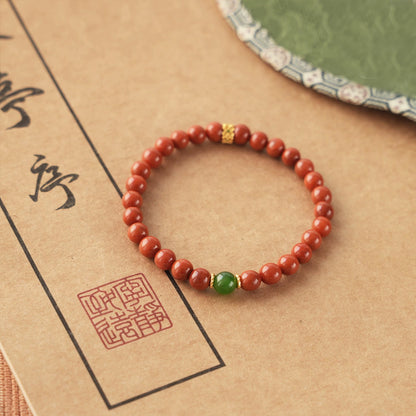 Natural South Red Agate & Jade Bracelet – Love, Fortune & Balance
