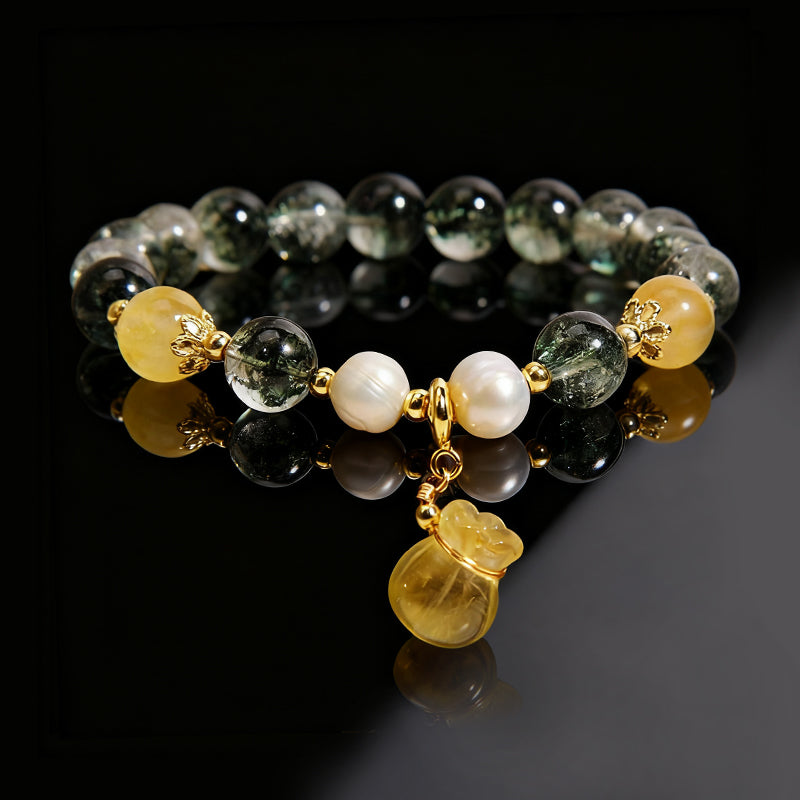 Elegant Green Phantom Quartz Bracelet – Abundance, Wealth & Positive Energy