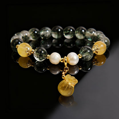 Elegant Green Phantom Quartz Bracelet – Abundance, Wealth & Positive Energy