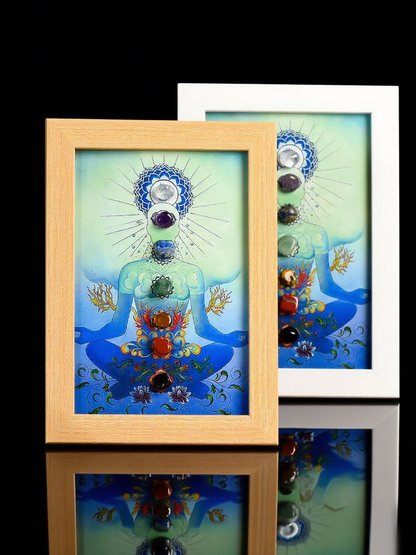 Rainbow Chakra Crystal Artwork Frame