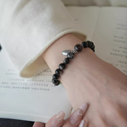 Yunxiao Silver Obsidian & Hetian Jade Smoky Quartz Bracelet