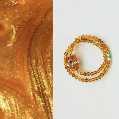 Original Chinese-Style Amber Bracelet · Sweet Heart & Serenity