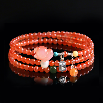 Fortune Red Agate Bracelet Natural Baoshan – Women’s Jade Amulet Bracelet