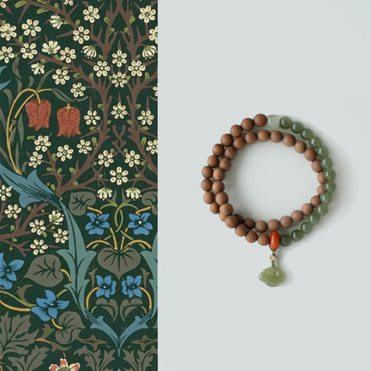 Tachungui Sandalwood & Hetian Jade Bracelet – Multi-Circle Fortune Gift