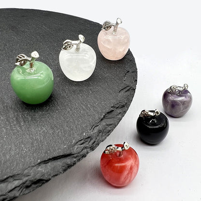 Hot Selling Natural Crystal Agate Jade12Colorful Apple Small Ornaments Peaceful Christmas Gifts