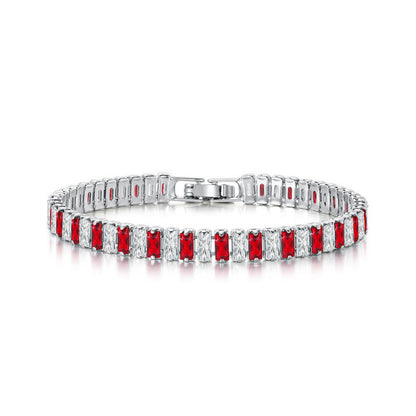 Single Row Colorful Zircon Tennis Bracelet