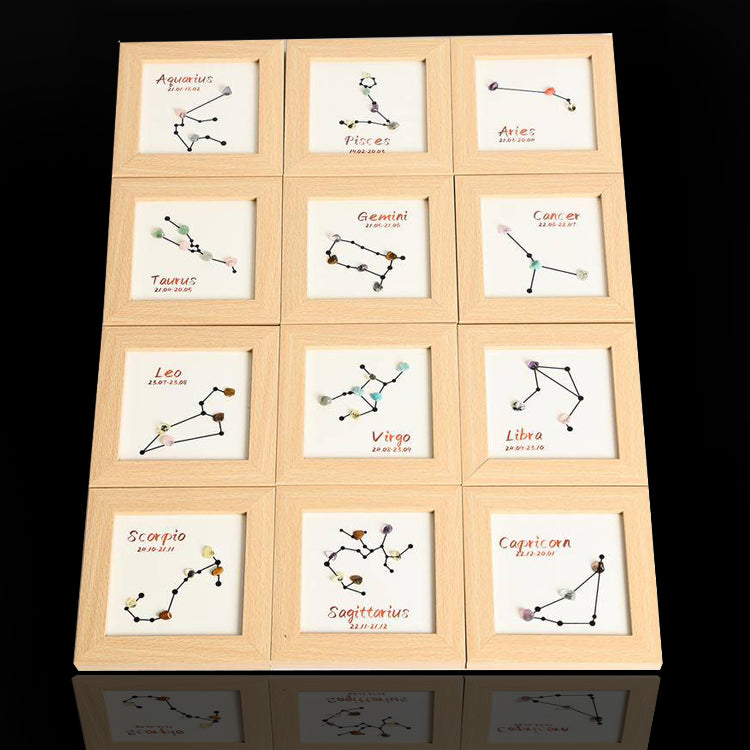Zodiac Raw Crystal Decorative Frame