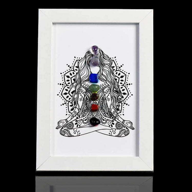 Natural Seven Chakra Crystal Tree Frame
