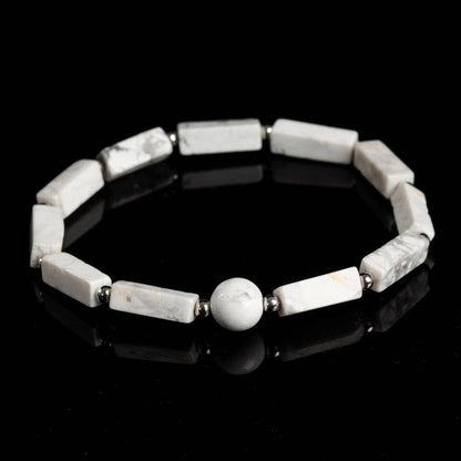 Square & Round Bead Leather Bracelet – Trendy Fashion