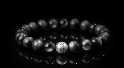 Handcrafted Obsidian Bracelet with Silver/Gold Accents – Protection & Fortune